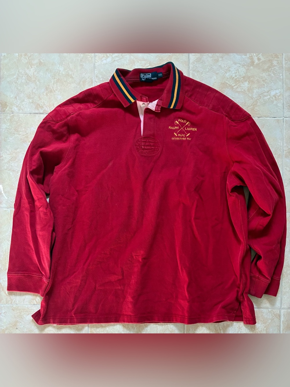 Polo by Ralph Lauren Padded Embroidered Rugby Polo Long Sleeve